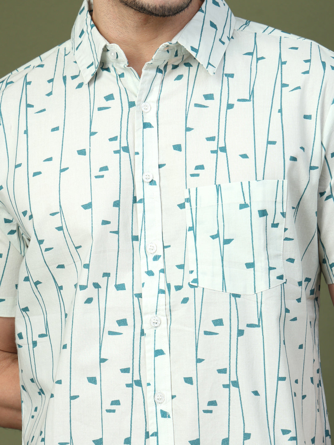 Minimal Geometric Printed Half Sleeve Shirt