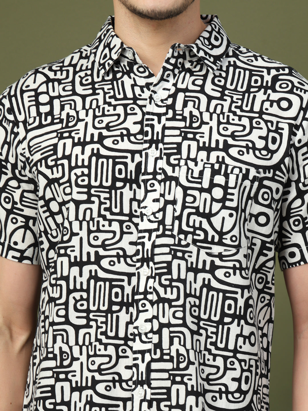 Black & White Abstract Typography Printed Shirt printed shirt for men by The Dapper X