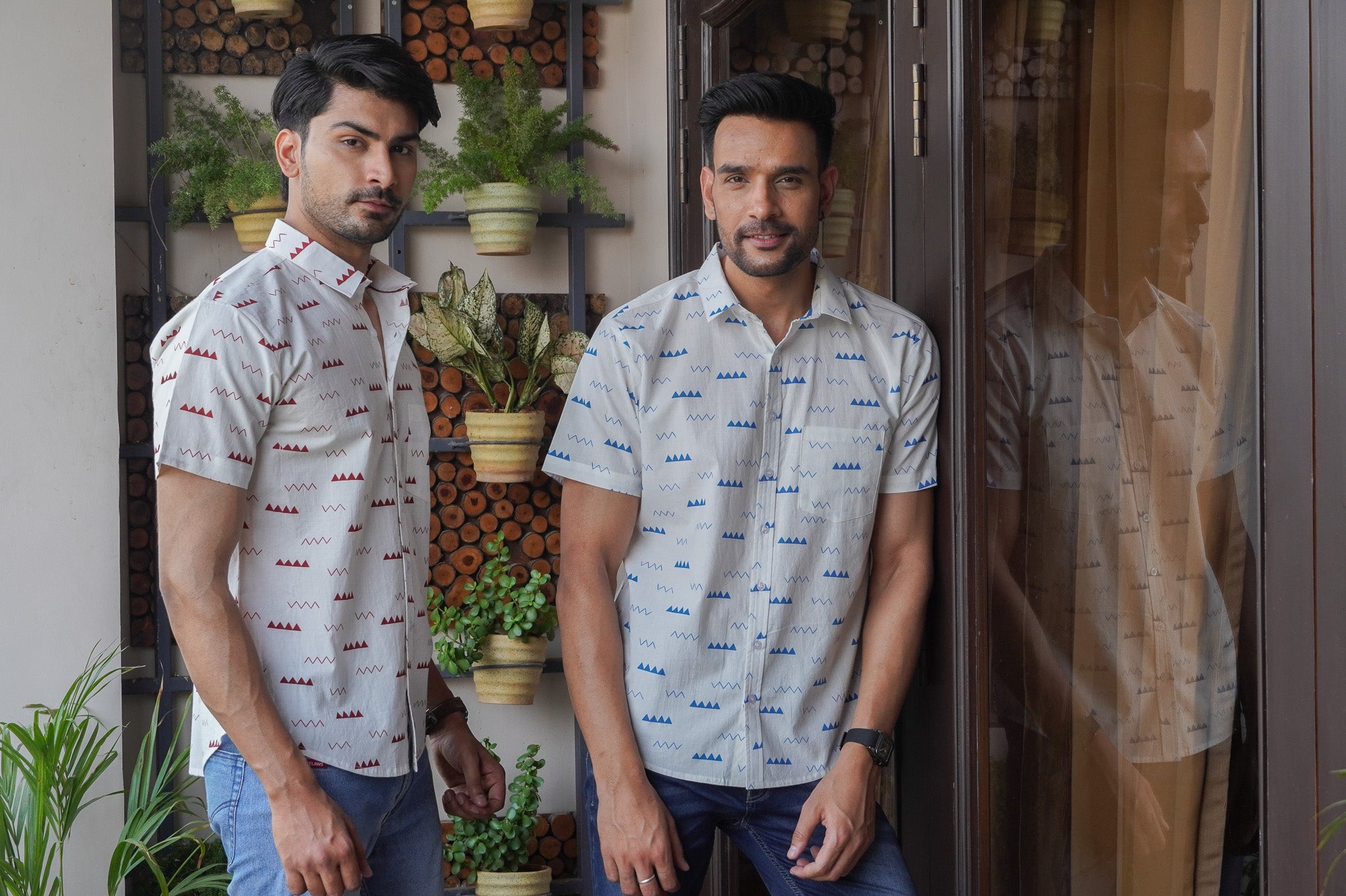 White Self Pattern Printed Shirt (Pack of 2)