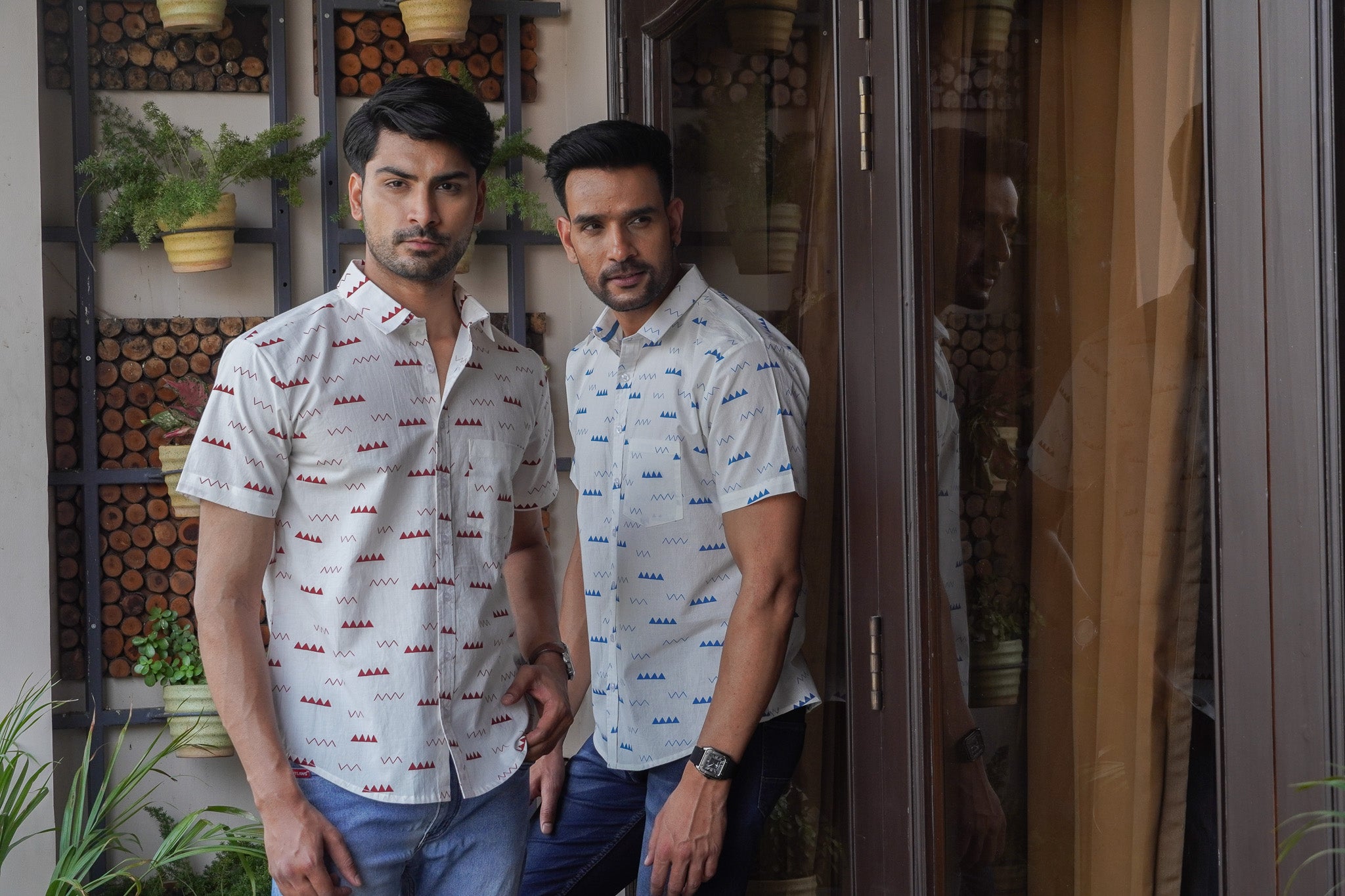 White Self Pattern Printed Shirt (Pack of 2)