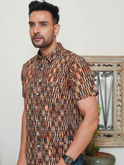 Stylish Abstract Design Cotton Printed Shirt