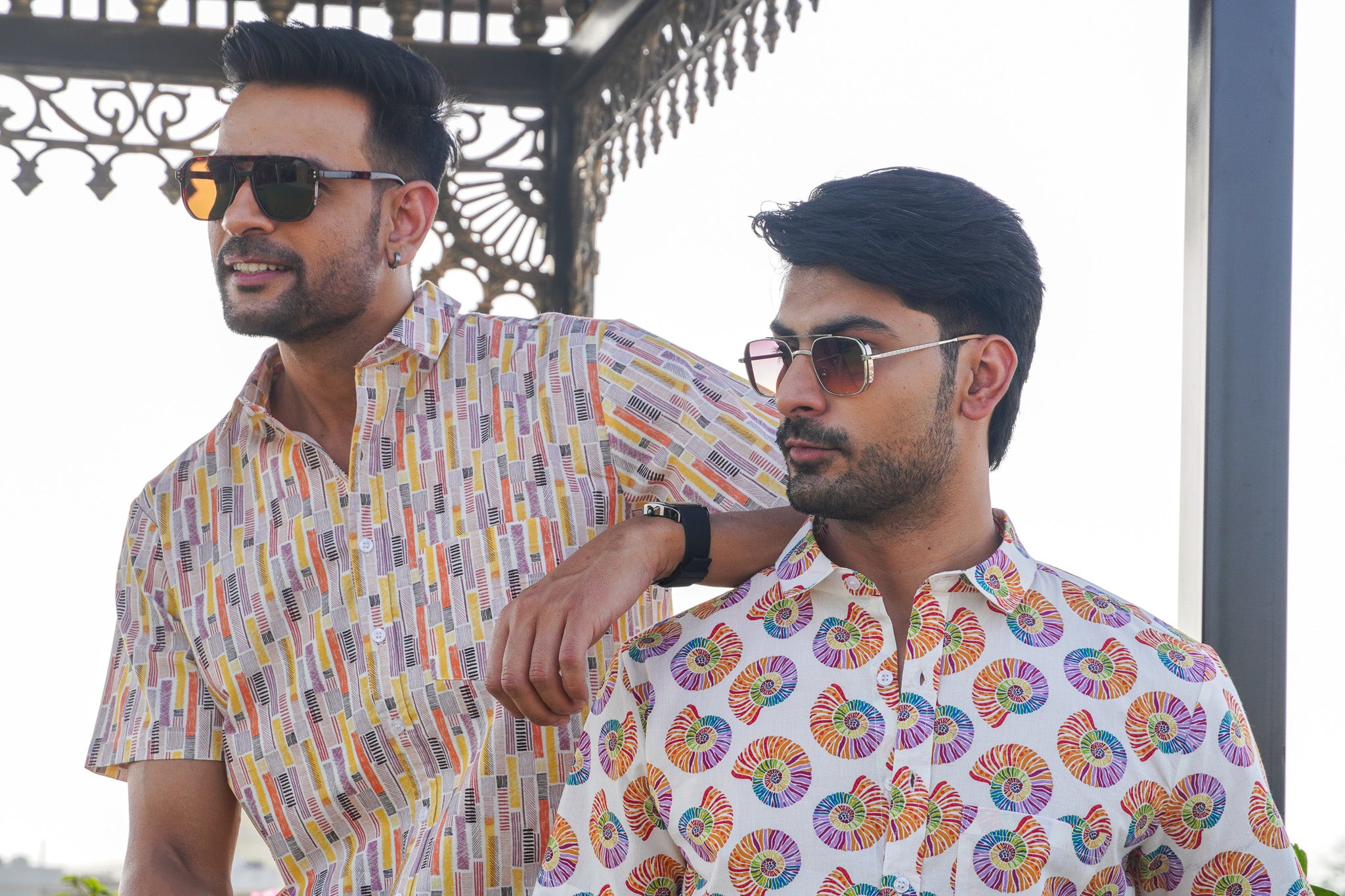 Multicolor Abstract Printed Cotton Shirt for Men – Pack of 2