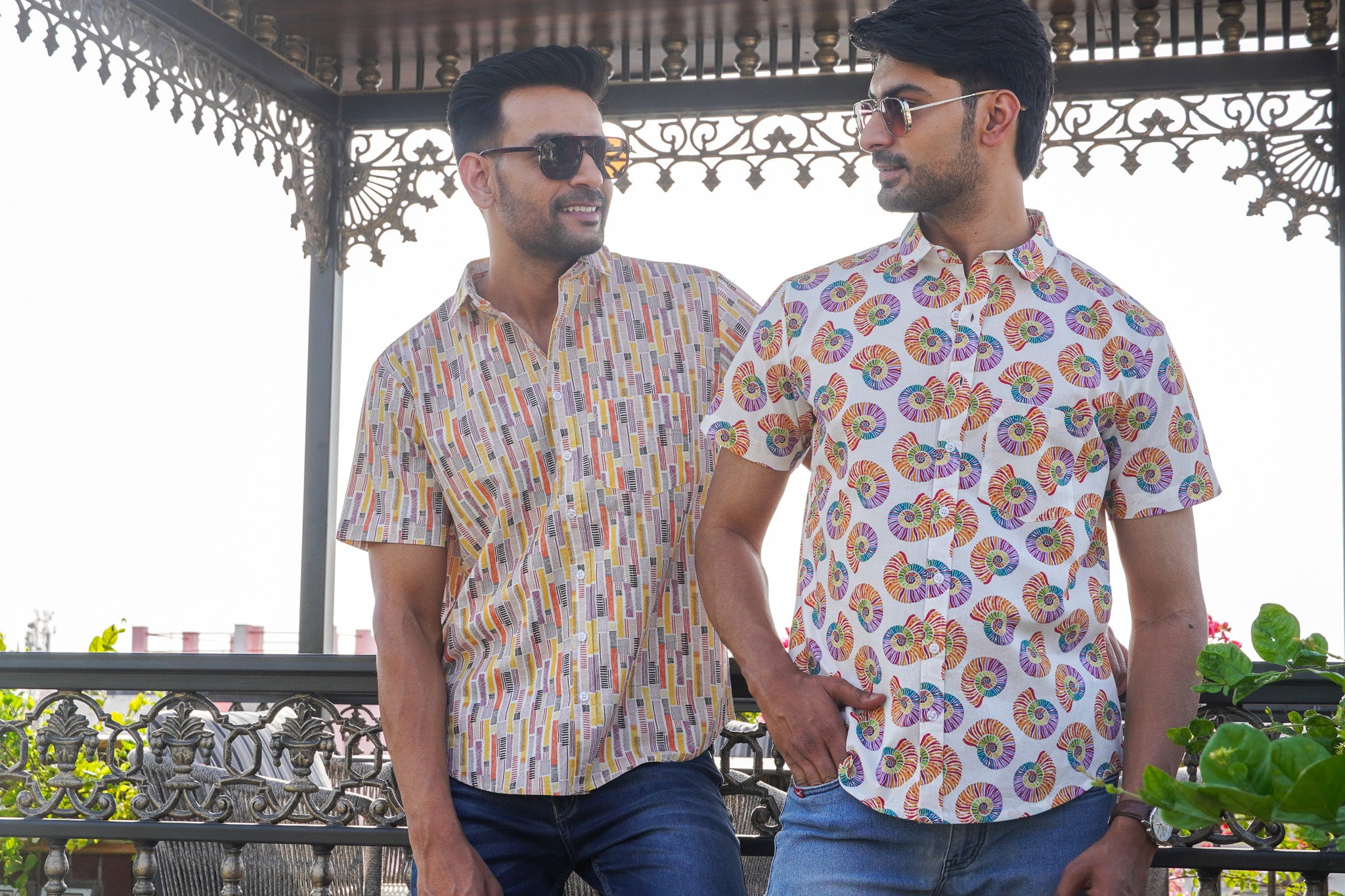Multicolor Abstract Printed Cotton Shirt for Men – Pack of 2