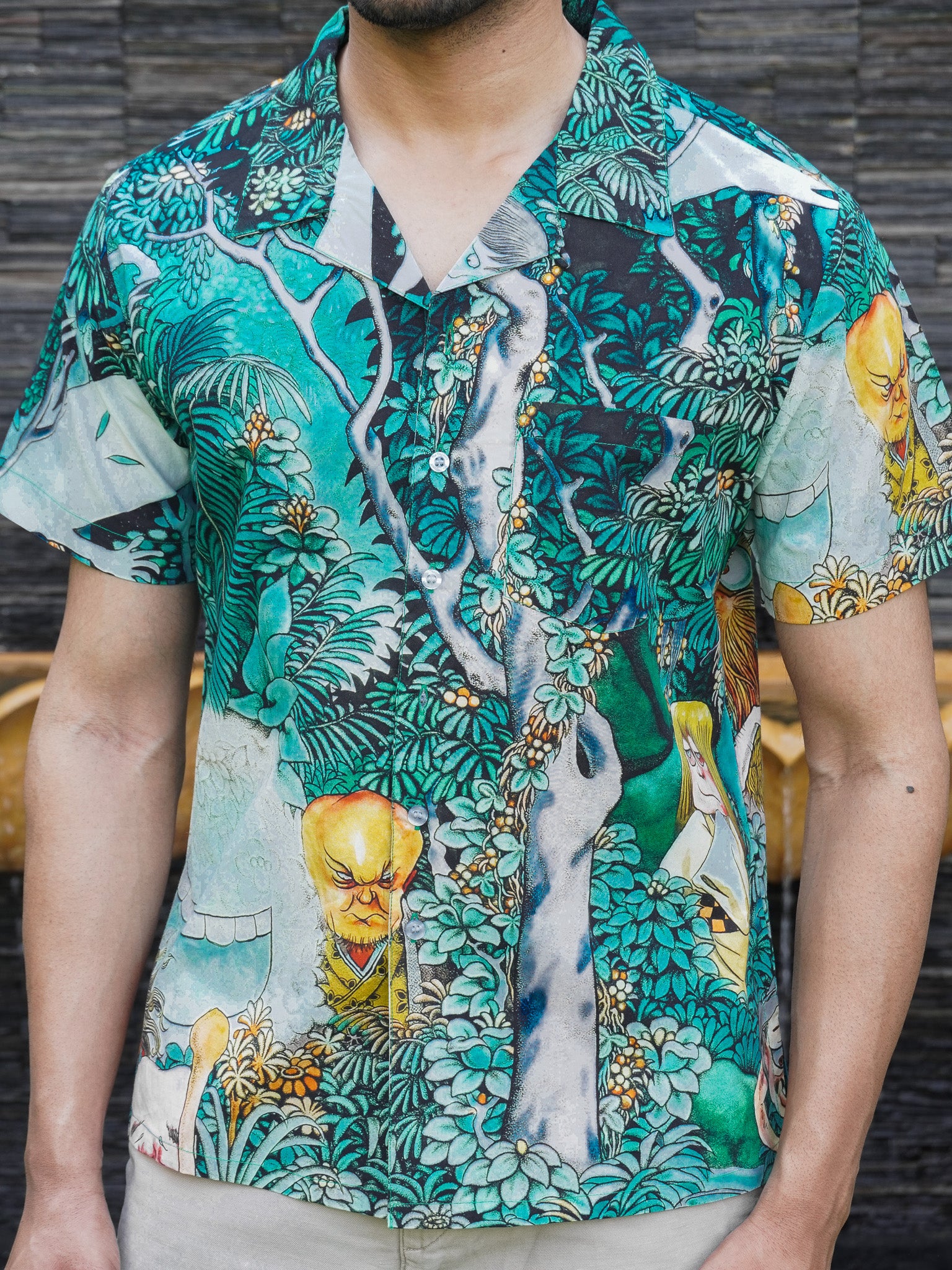 Tropical Jungle Art Print Cotton Shirt