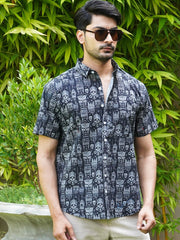 Black Tribal Art Casual Printed Shirt