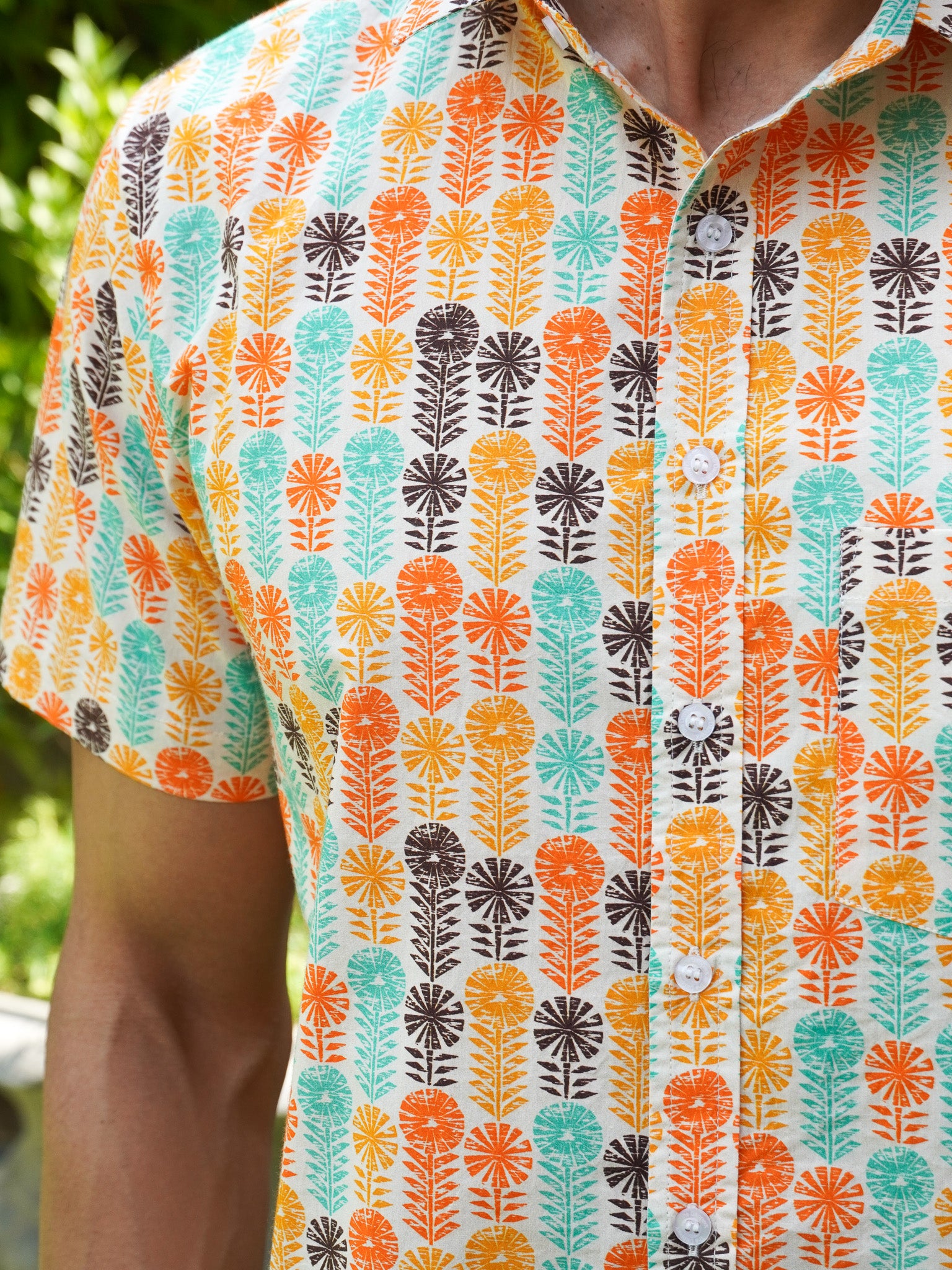 Retro Charm Multicolor Cotton Printed Shirt