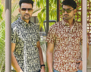 Abstract Printed Cotton Casual Shirts for Men - Pack of 2