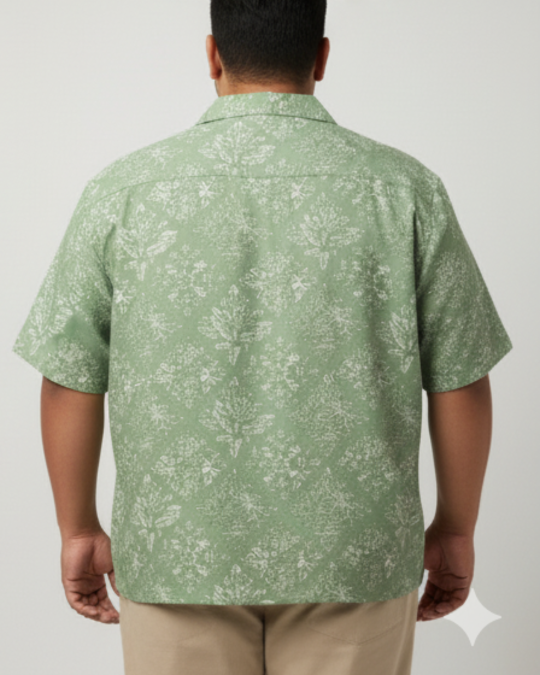 Green Botanical Cotton Casual Printed Shirt